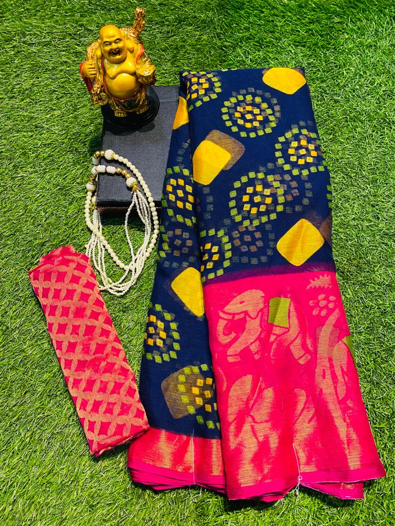 Monalisha 60 Casual Wear Printed Designer Chiffon Brasso Saree Collection